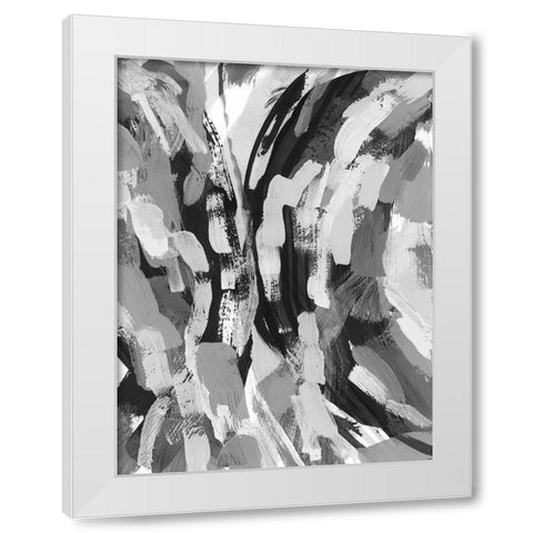 Grey Strokes II White Modern Wood Framed Art Print by Galapon, Nikki
