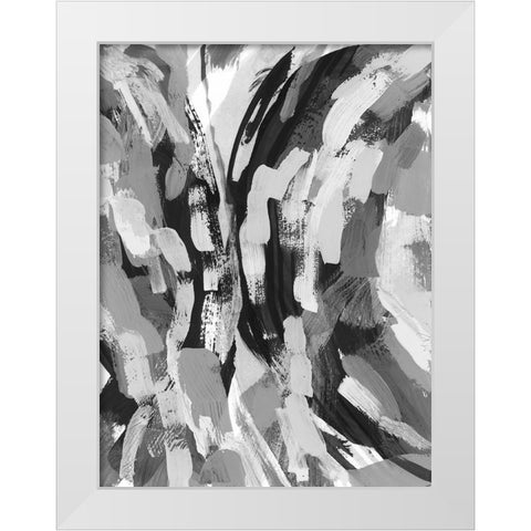 Grey Strokes II White Modern Wood Framed Art Print by Galapon, Nikki