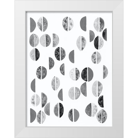 Semicircles I White Modern Wood Framed Art Print by Galapon, Nikki