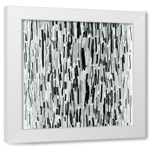 Charlotte Crosshatch White Modern Wood Framed Art Print by Galapon, Nikki