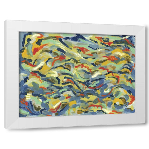 Colorful River White Modern Wood Framed Art Print by Galapon, Nikki