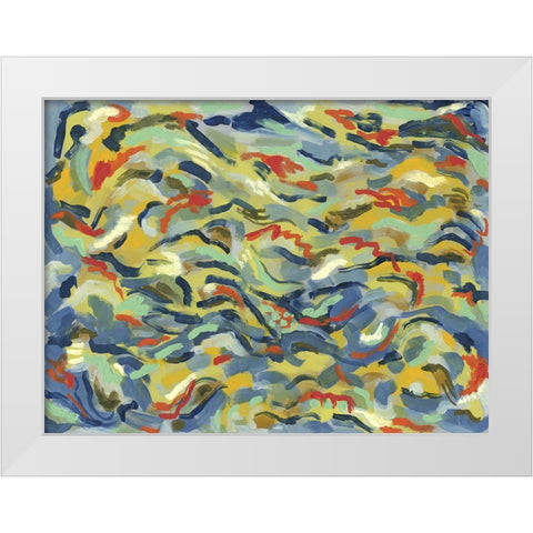 Colorful River White Modern Wood Framed Art Print by Galapon, Nikki