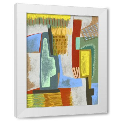 Colorful Composition White Modern Wood Framed Art Print by Galapon, Nikki