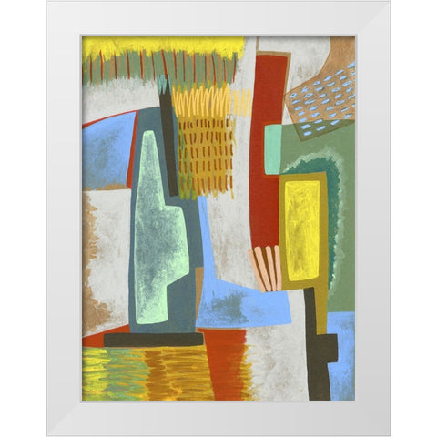 Colorful Composition White Modern Wood Framed Art Print by Galapon, Nikki