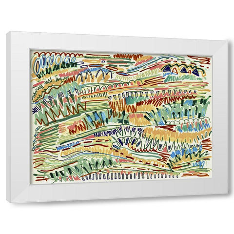 Marked Landscape White Modern Wood Framed Art Print by Galapon, Nikki