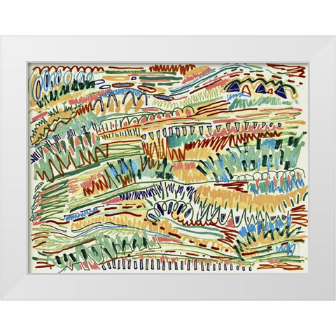 Marked Landscape White Modern Wood Framed Art Print by Galapon, Nikki