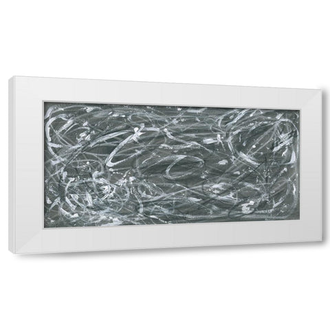 Static Scramble II White Modern Wood Framed Art Print by Vess, June Erica