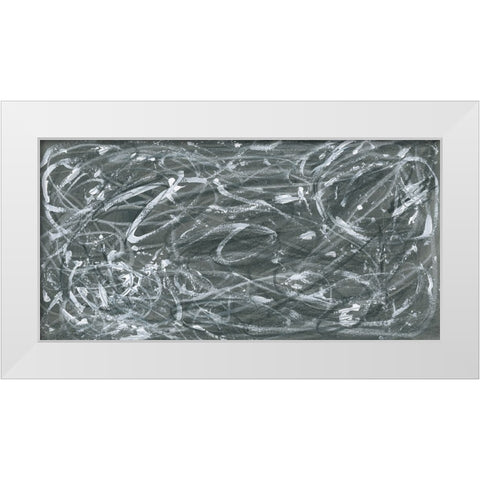 Static Scramble II White Modern Wood Framed Art Print by Vess, June Erica