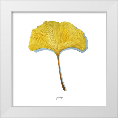 Golden Ginkgo Study I White Modern Wood Framed Art Print by Popp, Grace