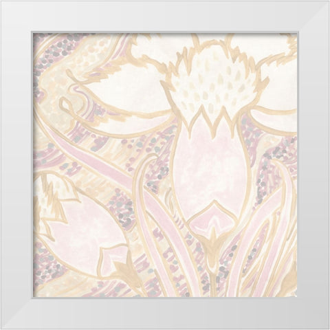 Parisian Nouveau Floral I White Modern Wood Framed Art Print by Vess, June Erica