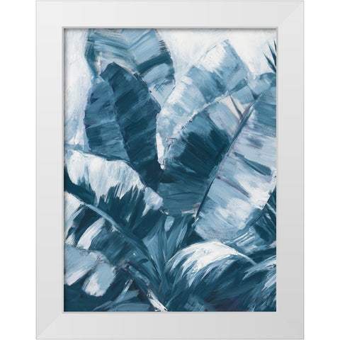 Blue Palms I White Modern Wood Framed Art Print by Wilkins, Suzanne
