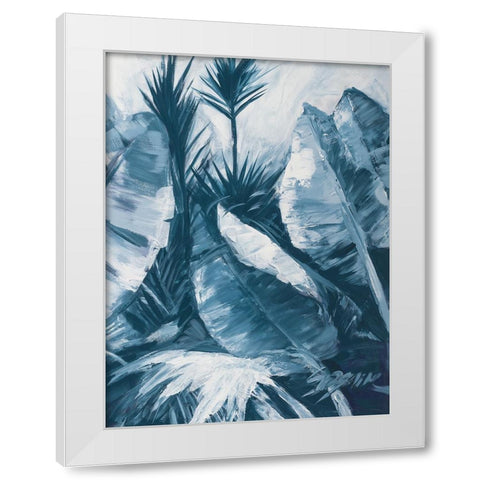 Blue Palms II White Modern Wood Framed Art Print by Wilkins, Suzanne