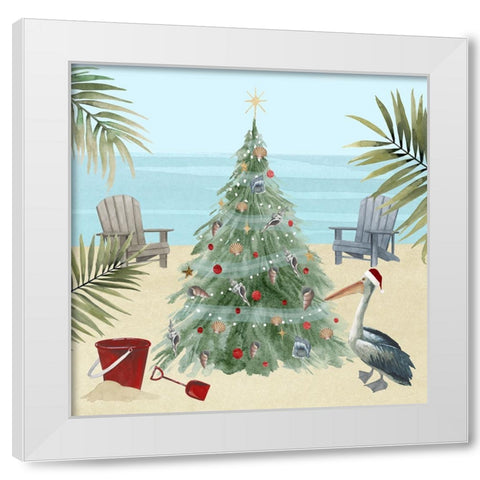 Merry Coastal Christmas I White Modern Wood Framed Art Print by Popp, Grace
