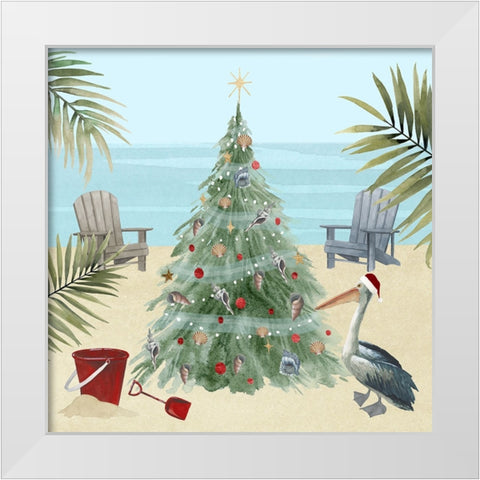Merry Coastal Christmas I White Modern Wood Framed Art Print by Popp, Grace