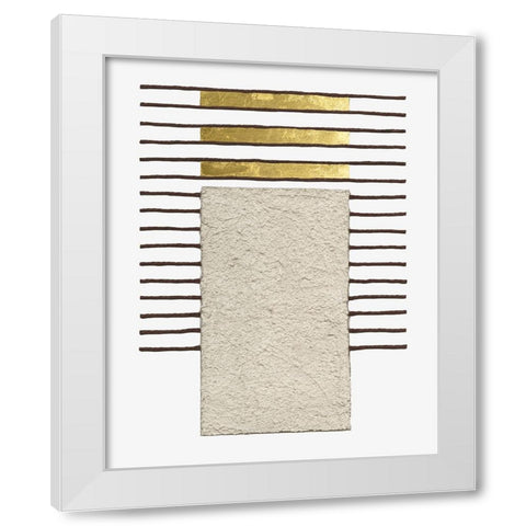 Monolithic Gold I White Modern Wood Framed Art Print by Saunders, Alonzo
