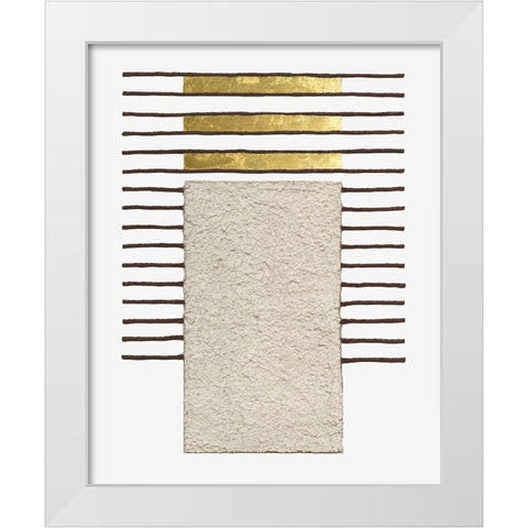 Monolithic Gold I White Modern Wood Framed Art Print by Saunders, Alonzo
