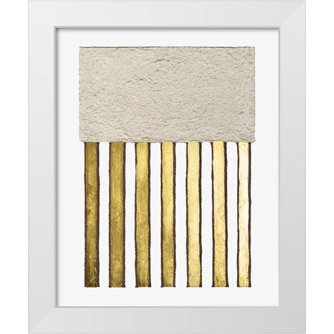 Monolithic Gold II White Modern Wood Framed Art Print by Saunders, Alonzo
