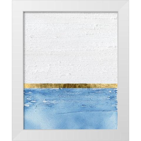 Embellished Gold Horizon I White Modern Wood Framed Art Print by Saunders, Alonzo