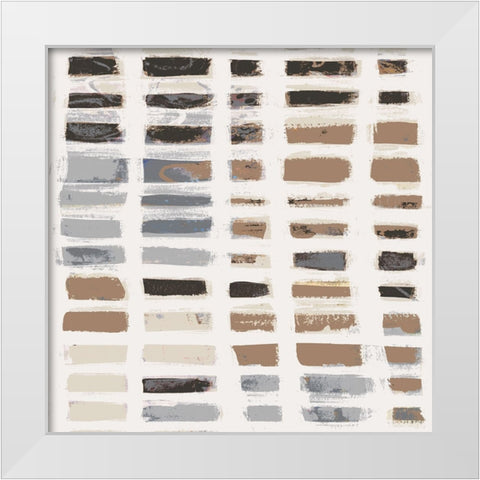 Neutral Peek I White Modern Wood Framed Art Print by Moore, Regina