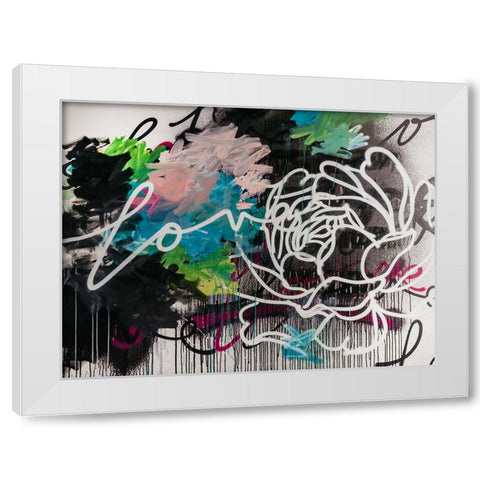 Flowertine II White Modern Wood Framed Art Print by Youngstrom, Kent