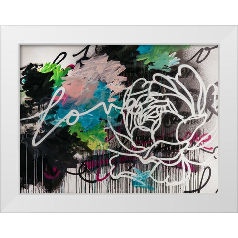 Flowertine II White Modern Wood Framed Art Print by Youngstrom, Kent