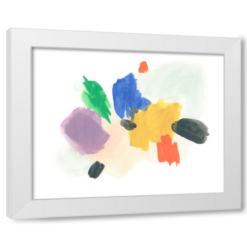 Primary Inkblot II White Modern Wood Framed Art Print by Vess, June Erica