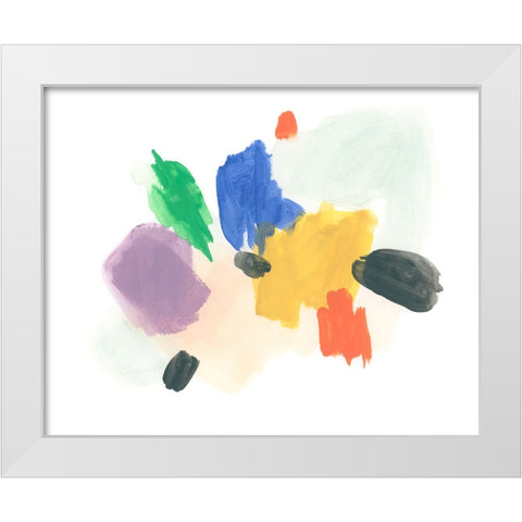 Primary Inkblot II White Modern Wood Framed Art Print by Vess, June Erica