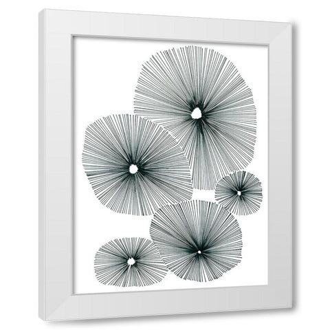 Bloom Spiral II White Modern Wood Framed Art Print by Vess, June Erica