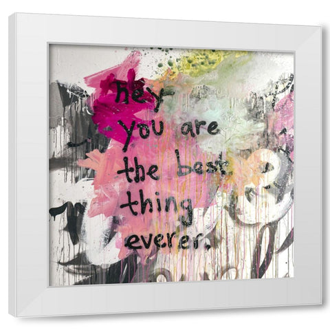 Hey I White Modern Wood Framed Art Print by Youngstrom, Kent