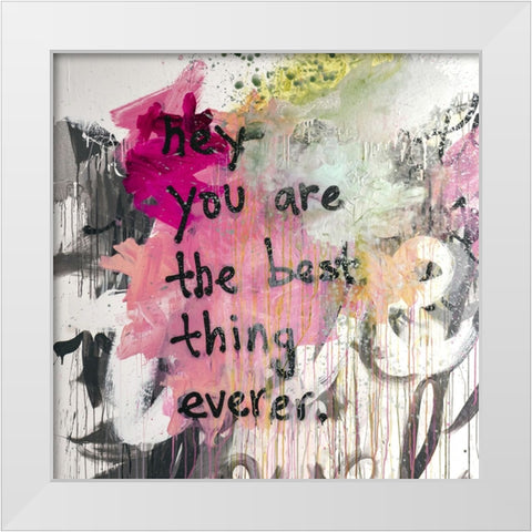 Hey I White Modern Wood Framed Art Print by Youngstrom, Kent