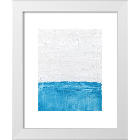Horizon Blue II White Modern Wood Framed Art Print by Saunders, Alonzo