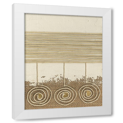 Golden Tribal Sign II White Modern Wood Framed Art Print by Saunders, Alonzo