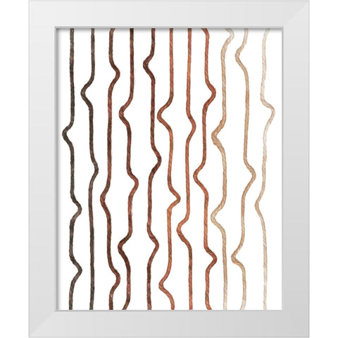 Jagged Flow I White Modern Wood Framed Art Print by Saunders, Alonzo