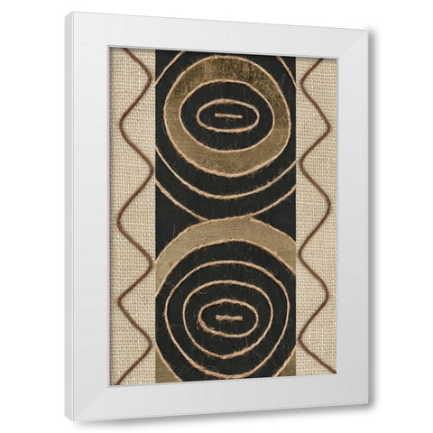 Tribal Linkage II White Modern Wood Framed Art Print by Saunders, Alonzo