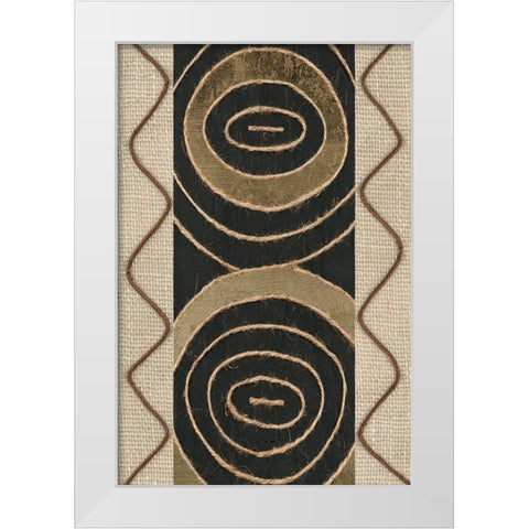 Tribal Linkage II White Modern Wood Framed Art Print by Saunders, Alonzo