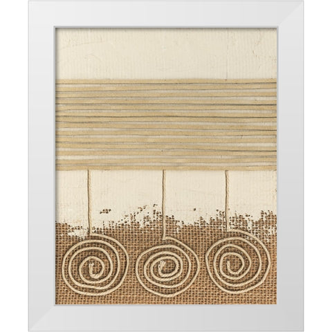 Tribal Sign I White Modern Wood Framed Art Print by Saunders, Alonzo