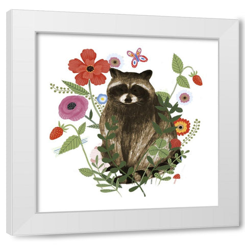 Spring Floral Critters III White Modern Wood Framed Art Print by Barnes, Victoria