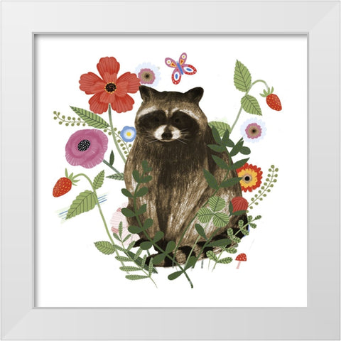 Spring Floral Critters III White Modern Wood Framed Art Print by Barnes, Victoria