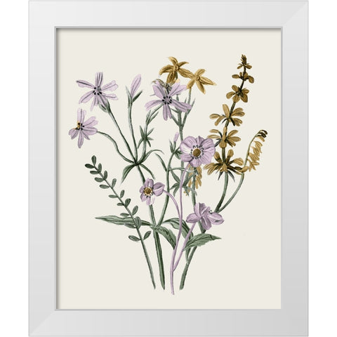 Honey Spring Wildflowers II White Modern Wood Framed Art Print by Wang, Melissa