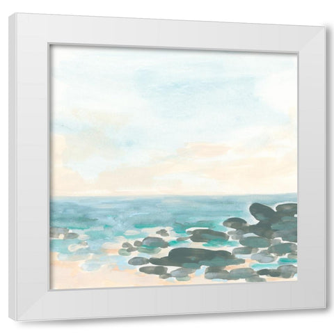 Shore Stones II White Modern Wood Framed Art Print by Vess, June Erica