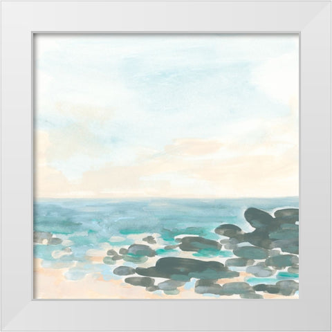 Shore Stones II White Modern Wood Framed Art Print by Vess, June Erica