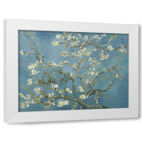 Van Goghs Almond Blossom White Modern Wood Framed Art Print by Van Gogh, Vincent
