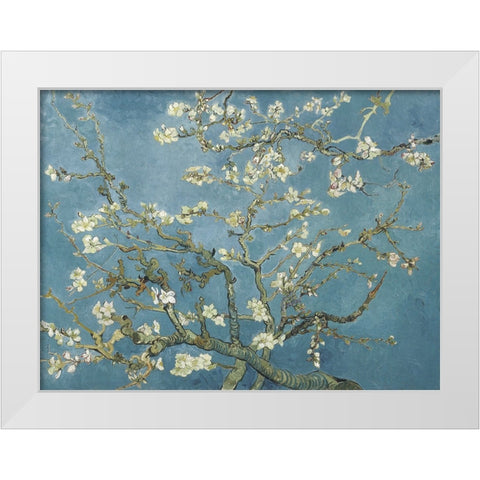 Van Goghs Almond Blossom White Modern Wood Framed Art Print by Van Gogh, Vincent