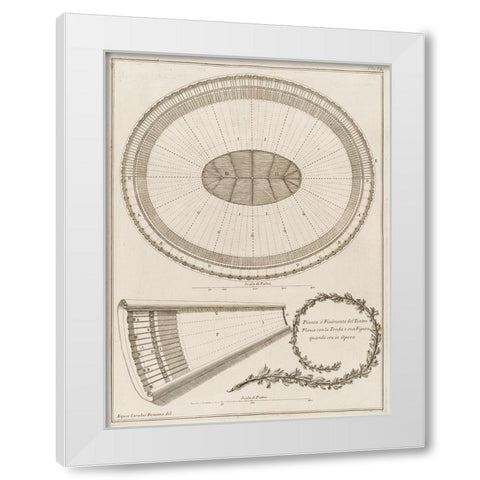 Antiquities of Pola, Ancient Blueprints VIII White Modern Wood Framed Art Print by Unknown