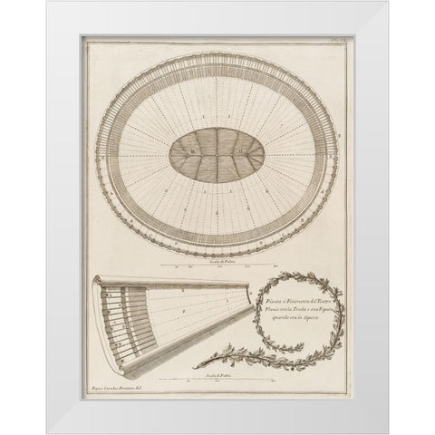 Antiquities of Pola, Ancient Blueprints VIII White Modern Wood Framed Art Print by Unknown