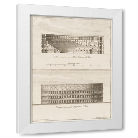 Antiquities of Pola, Ancient Blueprints IX White Modern Wood Framed Art Print by Unknown