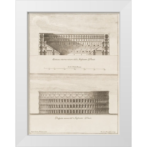 Antiquities of Pola, Ancient Blueprints IX White Modern Wood Framed Art Print by Unknown