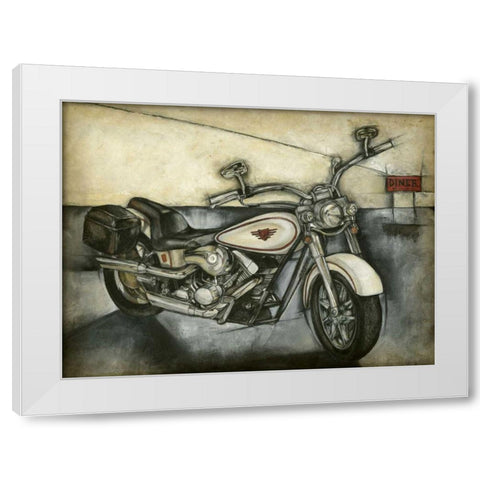 Motorcycle Memories I White Modern Wood Framed Art Print by Goldberger, Jennifer