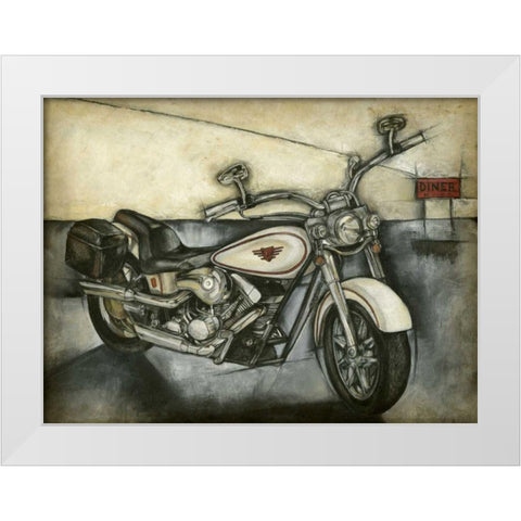 Motorcycle Memories I White Modern Wood Framed Art Print by Goldberger, Jennifer