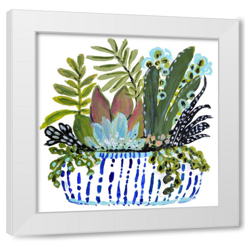 Succelents II White Modern Wood Framed Art Print by Fields, Karen